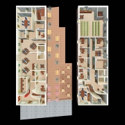 3D ARIAL OFFICE PLAN VIEW