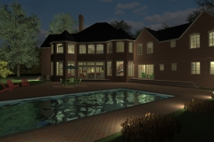 SYOSSET RESIDENCE IN THE EVENING-BY THE POOL